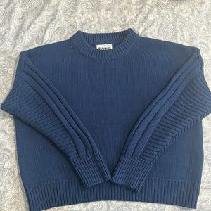 For the Republic, Royal Blue cropped sweater, Medium